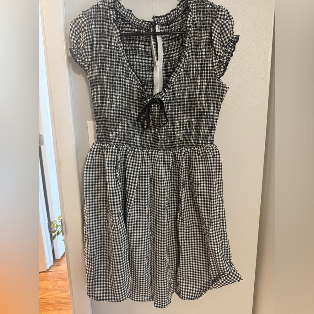 Black and White Gingham Romper